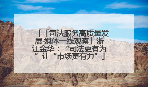 「司法服务高质量发展·媒体一线观察」浙江金华：“司法更有为”让“市场更有力”