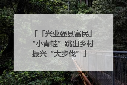 「兴业强县富民」“小青蛙”跳出乡村振兴“大步伐”
