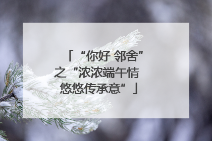 “你好 邻舍”之“浓浓端午情 悠悠传承意”