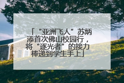 “亚洲飞人”苏炳添首次佛山校园行，将“逐光者”的接力棒递到学生手上