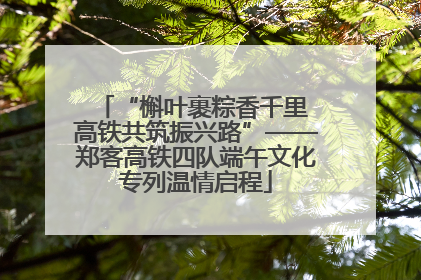 “槲叶裹粽香千里 高铁共筑振兴路”——郑客高铁四队端午文化专列温情启程