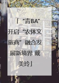 “青BA”开启“农体文旅商”融合发展新境界 戴美玲