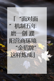 “面对面”机制五年磨一剑 濮阳营商环境“金招牌”这样炼成