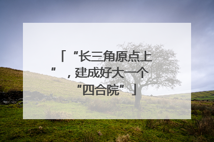 “长三角原点上”，建成好大一个“四合院”