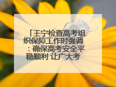 王宁检查高考组织保障工作时强调：确保高考安全平稳顺利 让广大考生更好圆梦未来