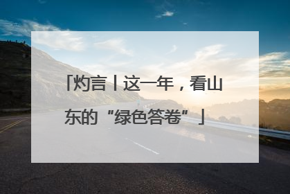灼言丨这一年，看山东的“绿色答卷”