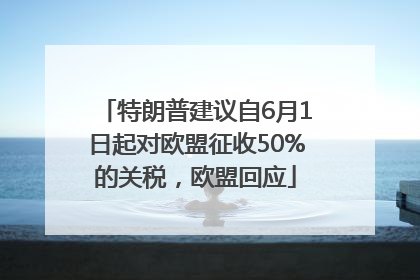 特朗普建议自6月1日起对欧盟征收50%的关税，欧盟回应
