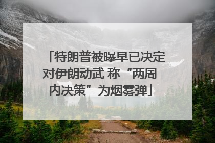 特朗普被曝早已决定对伊朗动武 称“两周内决策”为烟雾弹