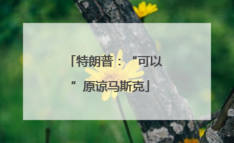 特朗普：“可以”原谅马斯克