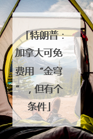 特朗普：加拿大可免费用“金穹”，但有个条件