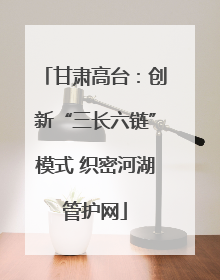 甘肃高台：创新“三长六链”模式 织密河湖管护网