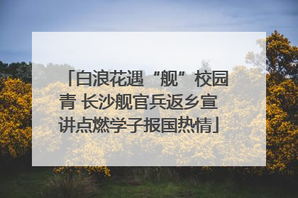 白浪花遇“舰”校园青 长沙舰官兵返乡宣讲点燃学子报国热情