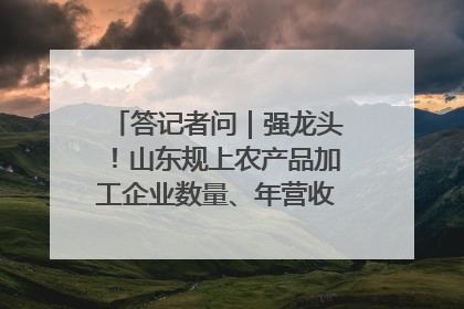 答记者问｜强龙头！山东规上农产品加工企业数量、年营收均居全国首位