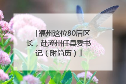 福州这位80后区长，赴漳州任县委书记（附简历）