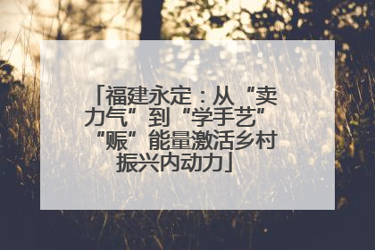福建永定：从“卖力气”到“学手艺”“赈”能量激活乡村振兴内动力