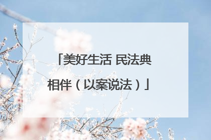 美好生活 民法典相伴（以案说法）
