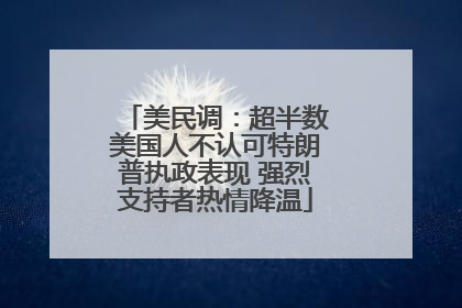 美民调：超半数美国人不认可特朗普执政表现 强烈支持者热情降温