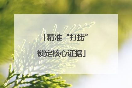 精准“打捞”锁定核心证据