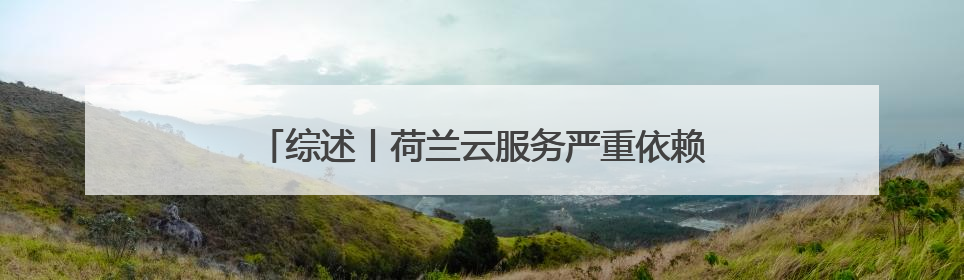 综述丨荷兰云服务严重依赖美国 加剧数字主权忧虑