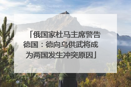俄国家杜马主席警告德国：德向乌供武将成为两国发生冲突原因