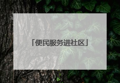 便民服务进社区