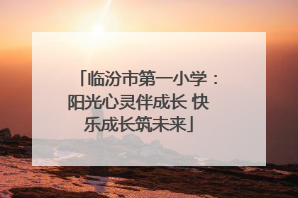 临汾市第一小学：阳光心灵伴成长 快乐成长筑未来