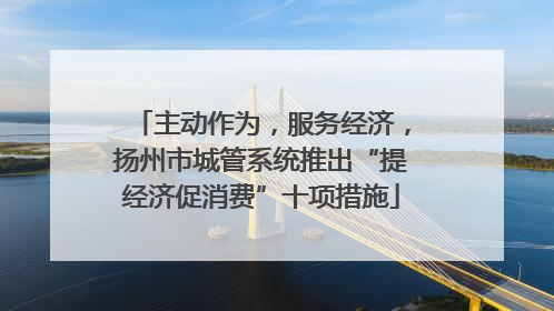 主动作为，服务经济，扬州市城管系统推出“提经济促消费”十项措施
