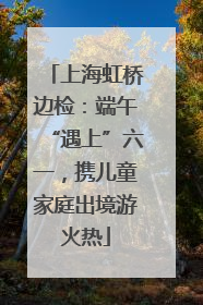 上海虹桥边检：端午“遇上”六一，携儿童家庭出境游火热