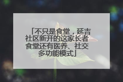 不只是食堂，延吉社区新开的这家长者食堂还有医养、社交多功能模式
