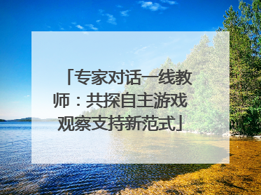 专家对话一线教师：共探自主游戏观察支持新范式