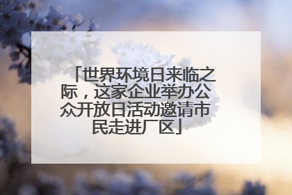 世界环境日来临之际，这家企业举办公众开放日活动邀请市民走进厂区