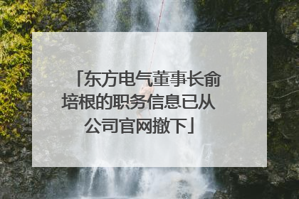 东方电气董事长俞培根的职务信息已从公司官网撤下