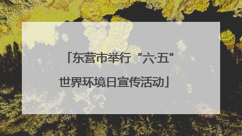 东营市举行“六·五”世界环境日宣传活动
