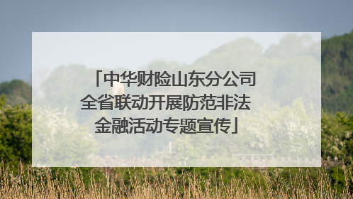 中华财险山东分公司全省联动开展防范非法金融活动专题宣传