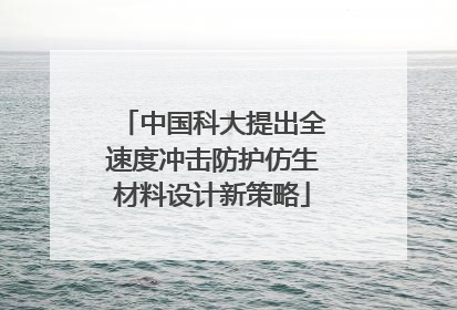 中国科大提出全速度冲击防护仿生材料设计新策略