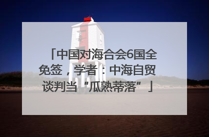 中国对海合会6国全免签，学者：中海自贸谈判当“瓜熟蒂落”
