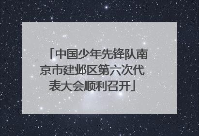 中国少年先锋队南京市建邺区第六次代表大会顺利召开