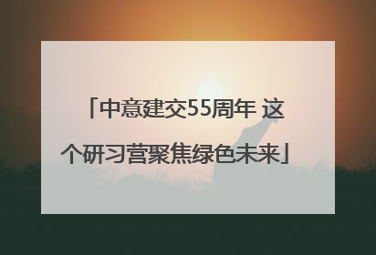 中意建交55周年 这个研习营聚焦绿色未来