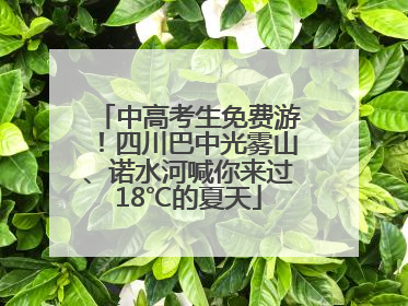 中高考生免费游！四川巴中光雾山、诺水河喊你来过18℃的夏天