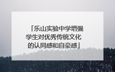 乐山实验中学增强学生对优秀传统文化的认同感和自豪感