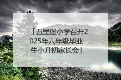 五里堡小学召开2025年六年级毕业生小升初家长会