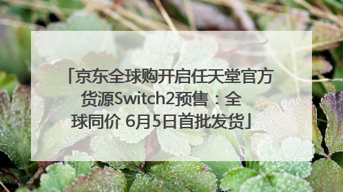 京东全球购开启任天堂官方货源Switch2预售：全球同价 6月5日首批发货