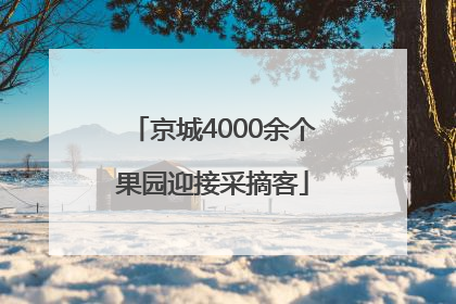 京城4000余个果园迎接采摘客