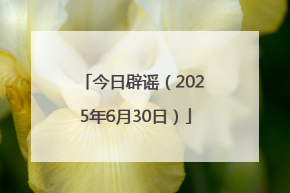 今日辟谣（2025年6月30日）
