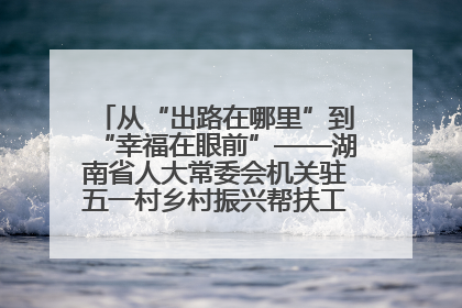从“出路在哪里”到“幸福在眼前”——湖南省人大常委会机关驻五一村乡村振兴帮扶工作队书写振兴答卷