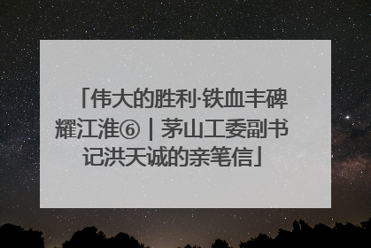 伟大的胜利·铁血丰碑耀江淮⑥｜茅山工委副书记洪天诚的亲笔信