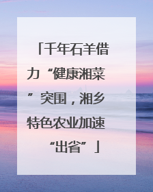 千年石羊借力“健康湘菜”突围，湘乡特色农业加速“出省”