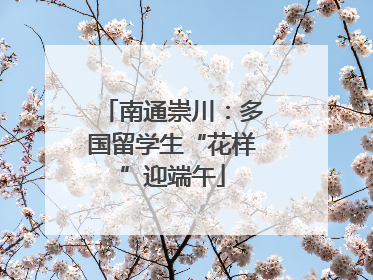 南通崇川：多国留学生“花样”迎端午