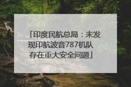印度民航总局：未发现印航波音787机队存在重大安全问题