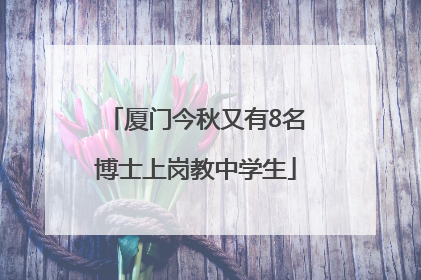 厦门今秋又有8名博士上岗教中学生